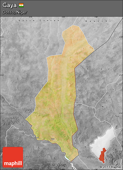 Satellite Map of Gaya, desaturated