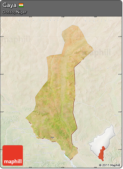 Satellite Map of Gaya, lighten