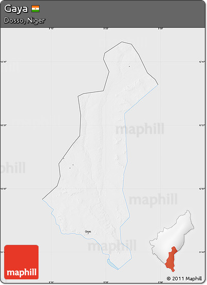 Silver Style Map of Gaya, single color outside