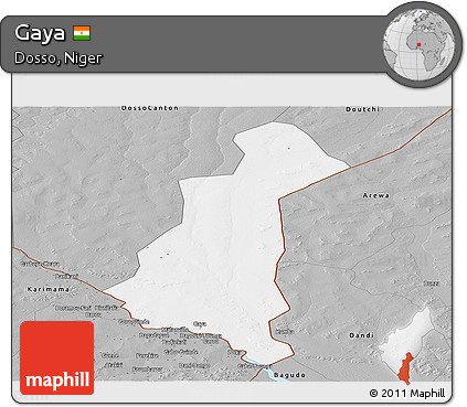 Gray Panoramic Map of Gaya