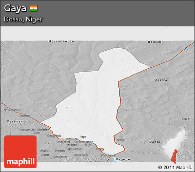 Gray Panoramic Map of Gaya