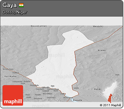 Gray Panoramic Map of Gaya