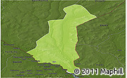Physical Panoramic Map of Gaya, darken
