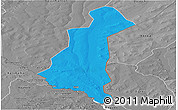Political Panoramic Map of Gaya, desaturated