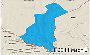 Political Panoramic Map of Gaya, shaded relief outside