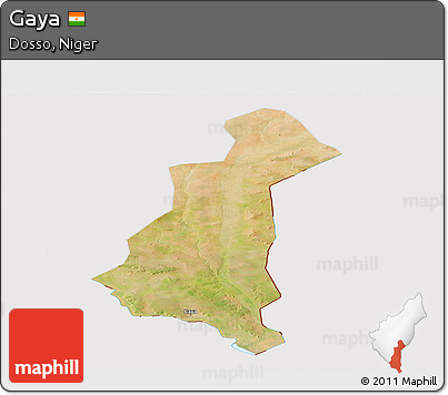 Satellite Panoramic Map of Gaya, cropped outside