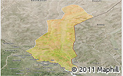 Satellite Panoramic Map of Gaya, semi-desaturated