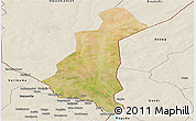 Satellite Panoramic Map of Gaya, shaded relief outside