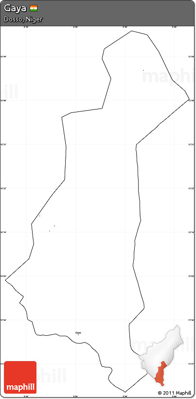 Blank Simple Map of Gaya, cropped outside