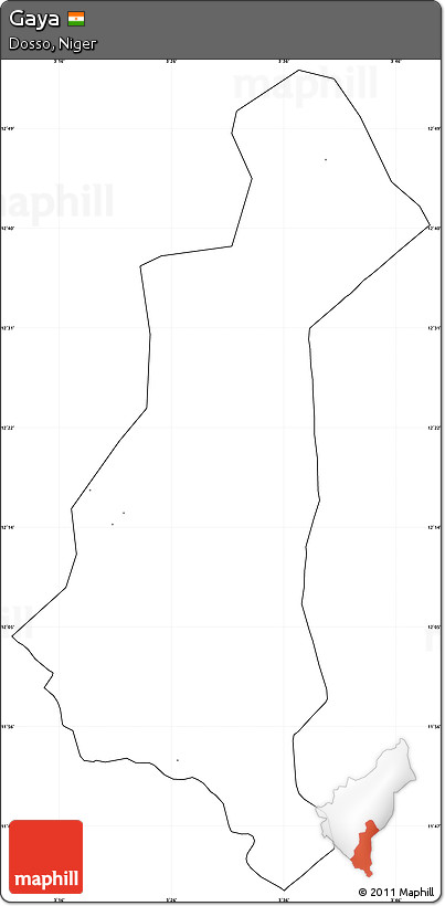 Blank Simple Map of Gaya, cropped outside, no labels