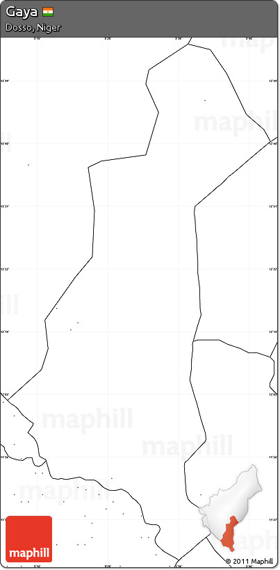 Blank Simple Map of Gaya, no labels