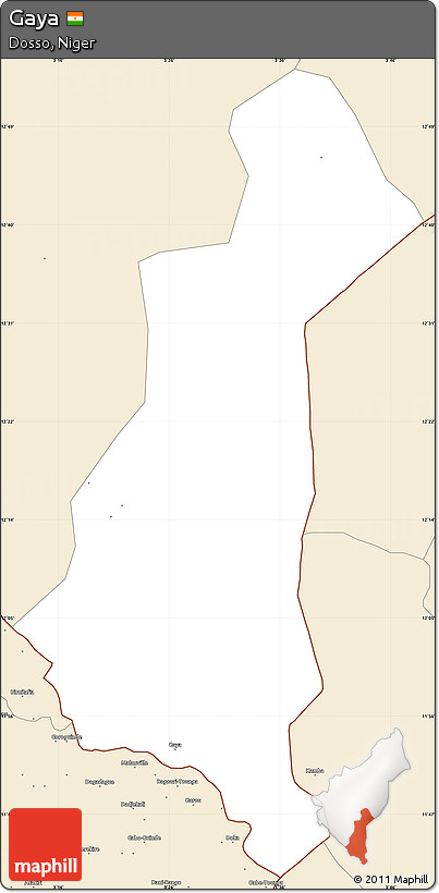 Classic Style Simple Map of Gaya