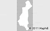Gray Simple Map of Gaya, single color outside