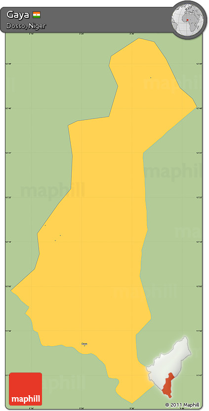 Savanna Style Simple Map of Gaya, single color outside