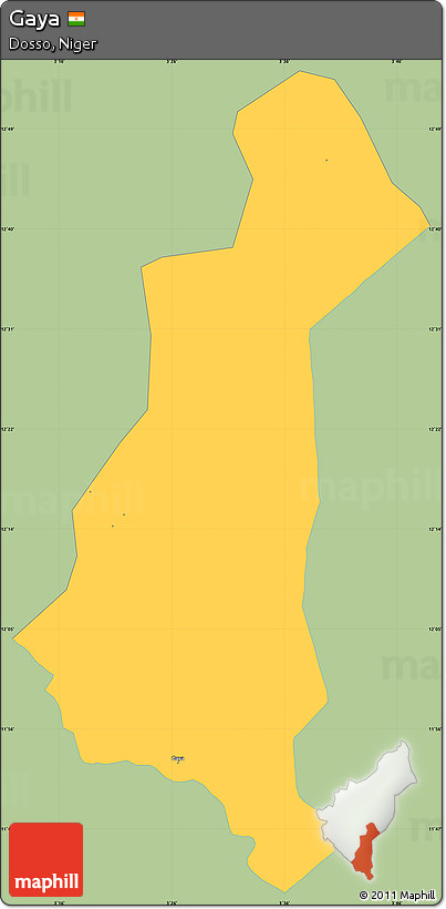 Savanna Style Simple Map of Gaya, single color outside