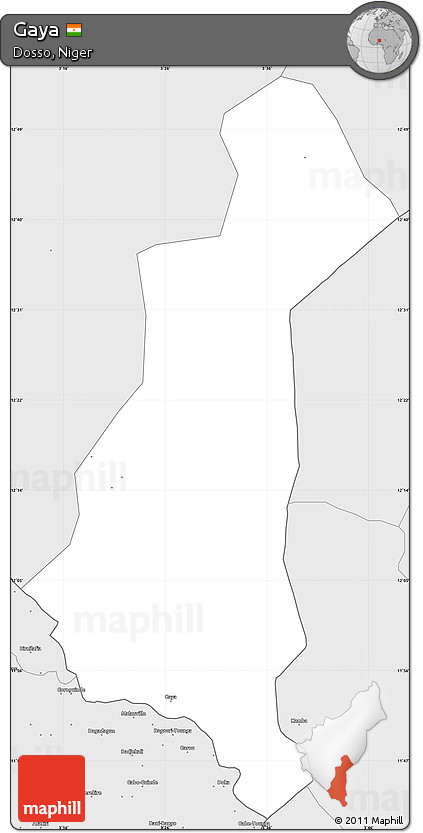 Silver Style Simple Map of Gaya
