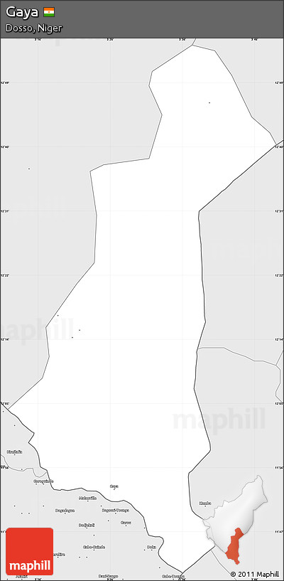 Silver Style Simple Map of Gaya