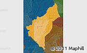 Political Shades Map of Dosso, darken
