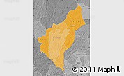 Political Shades Map of Dosso, desaturated