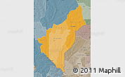 Political Shades Map of Dosso, semi-desaturated