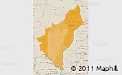 Political Shades Map of Dosso, shaded relief outside