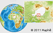 Physical Location Map of Tessaoua, highlighted country, within the entire country