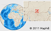 Shaded Relief Location Map of Tessaoua