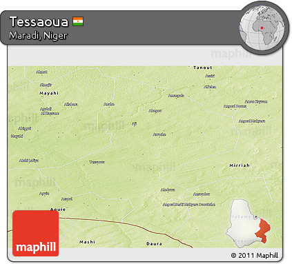 Physical Panoramic Map of Tessaoua