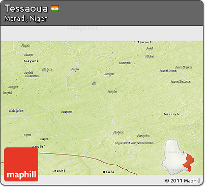 Physical Panoramic Map of Tessaoua