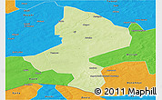 Physical Panoramic Map of Tessaoua, political outside