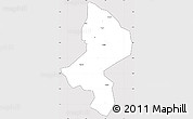 Silver Style Simple Map of Tessaoua, cropped outside