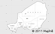 Silver Style Simple Map of Niger, single color outside