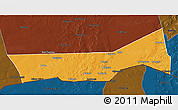 Political 3D Map of Birni Nkonni, darken
