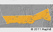 Political 3D Map of Birni Nkonni, desaturated