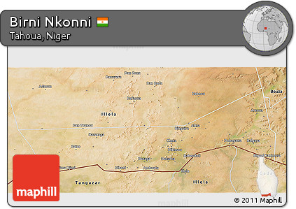 Satellite 3D Map of Birni Nkonni