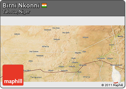 Satellite 3D Map of Birni Nkonni