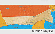 Satellite 3D Map of Birni Nkonni, political outside