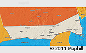 Shaded Relief 3D Map of Birni Nkonni, political outside