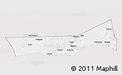Silver Style 3D Map of Birni Nkonni, single color outside