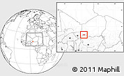 Blank Location Map of Birni Nkonni, within the entire country