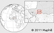 Blank Location Map of Birni Nkonni, highlighted country