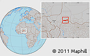 Gray Location Map of Birni Nkonni