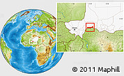 Physical Location Map of Birni Nkonni, highlighted country