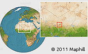 Satellite Location Map of Birni Nkonni, within the entire country