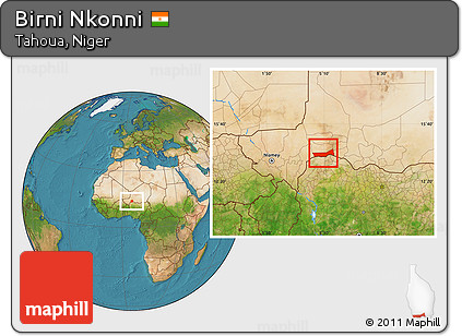 Satellite Location Map of Birni Nkonni