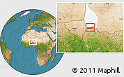 Satellite Location Map of Birni Nkonni, highlighted parent region