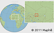 Savanna Style Location Map of Birni Nkonni, within the entire country