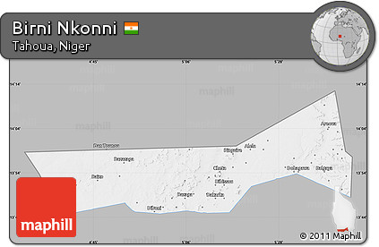 Gray Map of Birni Nkonni, single color outside
