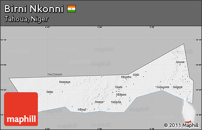 Gray Map of Birni Nkonni, single color outside