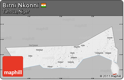 Gray Map of Birni Nkonni, single color outside